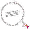 Silver Plated Hot Pink Ribbon with Softball - Silver Plated Clip on Charm with Mini Year 2025 Jewelry Ideas and Examples