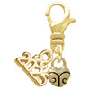 Gold-tone Mini Scroll Heart - Gold-tone Plated Clip on Charm with Mini Year 2025: Year to Remember Jewelry Gift - Celebrations