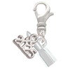 Silver Plated 3-D Lipstick - Silver Plated Clip on Charm with Mini Year 2025: Year to Remember Jewelry Gift - Celebrations