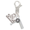 Silver Plated 3-D Hair Dryer - Silver Plated Clip on Charm with Mini Year 2025: Year to Remember Jewelry Gift - Celebrations