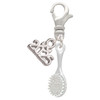 Silver Plated 3-D Hair Brush - Silver Plated Clip on Charm with Mini Year 2025: Year to Remember Jewelry Gift - Celebrations