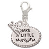 Silver Plated Make a Little Mayhem Oval - Silver Plated Clip on Charm with Mini Year 2025: Year to Remember Jewelry Gift - Celebrations
