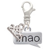 Silver Plated Text Chat - lmao - Laughing My A** Off - Silver Plated Clip on Charm with Mini Year 2025: Year to Remember Jewelry Gift - Celebrations