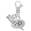 Silver Plated Emoticon :-P - Cheeky - Silver Plated Clip on Charm with Mini Year 2025: Year to Remember Jewelry Gift - Celebrations
