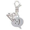 Silver Plated Emoticon :-) - Smiling - Silver Plated Clip on Charm with Mini Year 2025: Year to Remember Jewelry Gift - Celebrations