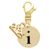 Gold-tone Disc 1/2'' Initial - i - Gold-tone Plated Clip on Charm with Mini Year 2025: Year to Remember Jewelry Gift - Celebrations