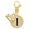 Gold-tone Disc 1/2'' Initial - l - Gold-tone Plated Clip on Charm with Mini Year 2025: Year to Remember Jewelry Gift - Celebrations
