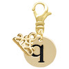Gold-tone Disc 1/2'' Initial - q - Gold-tone Plated Clip on Charm with Mini Year 2025: Year to Remember Jewelry Gift - Celebrations