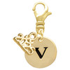 Gold-tone Disc 1/2'' Initial - v - Gold-tone Plated Clip on Charm with Mini Year 2025: Year to Remember Jewelry Gift - Celebrations