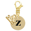 Gold-tone Disc 1/2'' Initial - z - Gold-tone Plated Clip on Charm with Mini Year 2025: Year to Remember Jewelry Gift - Celebrations