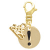Gold-tone Disc 1/2'' - Symbol - Exclamation Point - ! - Gold-tone Plated Clip on Charm with Mini Year 2025: Year to Remember Jewelry Gift - Celebrations