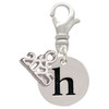 Silver Plated Disc Initial - h - Silver Plated Clip on Charm with Mini Year 2025: Year to Remember Jewelry Gift - Celebrations