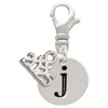 Silver Plated Disc Initial - j - Silver Plated Clip on Charm with Mini Year 2025: Year to Remember Jewelry Gift - Celebrations