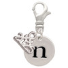 Silver Plated Disc Initial - n - Silver Plated Clip on Charm with Mini Year 2025: Year to Remember Jewelry Gift - Celebrations