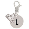 Silver Plated Disc Initial - t - Silver Plated Clip on Charm with Mini Year 2025: Year to Remember Jewelry Gift - Celebrations