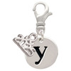 Silver Plated Disc Initial - y - Silver Plated Clip on Charm with Mini Year 2025: Year to Remember Jewelry Gift - Celebrations