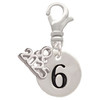 Silver Plated Disc Number - 6 - Silver Plated Clip on Charm with Mini Year 2025: Year to Remember Jewelry Gift - Celebrations