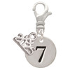 Silver Plated Disc Number - 7 - Silver Plated Clip on Charm with Mini Year 2025: Year to Remember Jewelry Gift - Celebrations