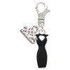 Little Black Dress - Silver Plated Clip on Charm with Mini Year 2025: Year to Remember Jewelry Gift - Celebrations