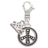 Silver Plated Beaded Peace Sign - Silver Plated Clip on Charm with Mini Year 2025: Year to Remember Jewelry Gift - Celebrations