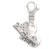 Hope Heart with AB Crystal - Silver Plated Clip on Charm with Mini Year 2025: Year to Remember Jewelry Gift - Celebrations