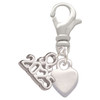 Silver Plated Mini Smooth Heart - Silver Plated Clip on Charm with Mini Year 2025: Year to Remember Jewelry Gift - Celebrations