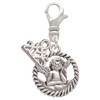 Silver Plated Raphael Angel in Rope Wreath - Silver Plated Clip on Charm with Mini Year 2025: Year to Remember Jewelry Gift - Celebrations