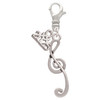 Silver Plated Long Curly Clef - Silver Plated Clip on Charm with Mini Year 2025: Year to Remember Jewelry Gift - Celebrations