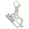 Silver Plated Open Cupid's Heart - Silver Plated Clip on Charm with Mini Year 2025: Year to Remember Jewelry Gift - Celebrations