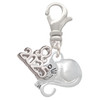 Curled Up Cat - Silver Plated Clip on Charm with Mini Year 2025: Year to Remember Jewelry Gift - Celebrations