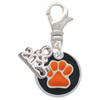 Silver Plated Orange Paw on Black Disc - Silver Plated Clip on Charm with Mini Year 2025: Year to Remember Jewelry Gift - Celebrations