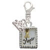 Two-tone Shadow Box ''Hope'' with Ribbon - Silver Plated Clip on Charm with Mini Year 2025: Year to Remember Jewelry Gift - Celebrations