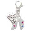 Multicolored Crystal Fortune Cookie - Silver Plated Clip on Charm with Mini Year 2025: Year to Remember Jewelry Gift - Celebrations