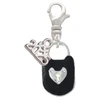 Silver Plated Black Enamel Lock with Clear Crystals - Silver Plated Clip on Charm with Mini Year 2025: Year to Remember Jewelry Gift - Celebrations