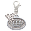 Silver Plated Crown - Oval Seal - Silver Plated Clip on Charm with Mini Year 2025: Year to Remember Jewelry Gift - Celebrations