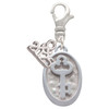 Silver Plated Key - Oval Seal - Silver Plated Clip on Charm with Mini Year 2025: Year to Remember Jewelry Gift - Celebrations