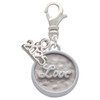 Silver Plated Love - Round Seal - Silver Plated Clip on Charm with Mini Year 2025: Year to Remember Jewelry Gift - Celebrations