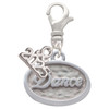 Silver Plated Dance - Oval Seal - Silver Plated Clip on Charm with Mini Year 2025: Year to Remember Jewelry Gift - Celebrations