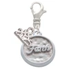 Silver Plated Faith - Round Seal - Silver Plated Clip on Charm with Mini Year 2025: Year to Remember Jewelry Gift - Celebrations