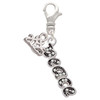 Silver Plated Crystal Script ''Peace'' - Silver Plated Clip on Charm with Mini Year 2025: Year to Remember Jewelry Gift - Celebrations