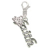 Silver Plated Crystal Script ''Faith'' - Silver Plated Clip on Charm with Mini Year 2025: Year to Remember Jewelry Gift - Celebrations
