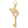 Gold-tone Open Paw Key - Gold-tone Plated Clip on Charm with Mini Year 2025: Year to Remember Jewelry Gift - Celebrations
