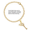 Gold-tone Open Peace Heart Key - Gold-tone Plated Clip on Charm with Mini Year 2025 Jewelry Ideas and Examples