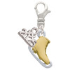 Two-tone 3-D Ice Skate - Silver Plated Clip on Charm with Mini Year 2025: Year to Remember Jewelry Gift - Celebrations