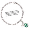 Silver Plated 3-D Green Striped Ornament - Silver Plated Clip on Charm with Mini Year 2025 Jewelry Ideas and Examples