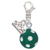 Silver Plated 3-D Frosted Green Resin Ornament with Crystals - Silver Plated Clip on Charm with Mini Year 2025: Year to Remember Jewelry Gift - Celebrations