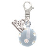 Silver Plated 3-D Frosted Clear Resin Ornament with Crystals - Silver Plated Clip on Charm with Mini Year 2025: Year to Remember Jewelry Gift - Celebrations