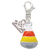 Silver Plated 3-D Enamel Candy Corn - Silver Plated Clip on Charm with Mini Year 2025: Year to Remember Jewelry Gift - Celebrations
