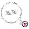 Silver Plated Large Hot Pink Cheetah Print Peace Sign - Silver Plated Clip on Charm with Mini Year 2025 Jewelry Ideas and Examples