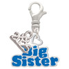 Silver Plated Royal Blue ''Big Sister'' with Heart - Silver Plated Clip on Charm with Mini Year 2025: Year to Remember Jewelry Gift - Celebrations